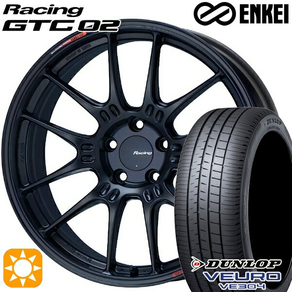 5/15ポイント5倍★アイシス ノア 215/45R17 91W XL ダンロップ ビューロ VE304 ENKEI エンケイ レーシング GTC02 マットブラック 17インチ 7.5J 5H114.3 サマータイヤホイールセット