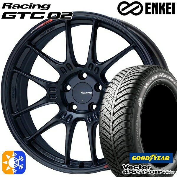 225/40R18 92H XL グッドイヤー ベクター フォーシーズンズ ENKEI エンケイ レーシング GTC02 18インチ 7.5J 5H114.3 マットブラック オールシーズンタイヤホイールセット