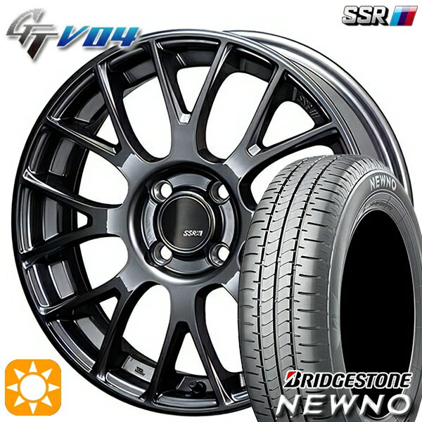 【取付対象】195/45R16 84V ブリヂストン ニューノ SSR GTV04 メタリックグレー 16インチ 6.0J 4H100 サマータイヤホイールセット