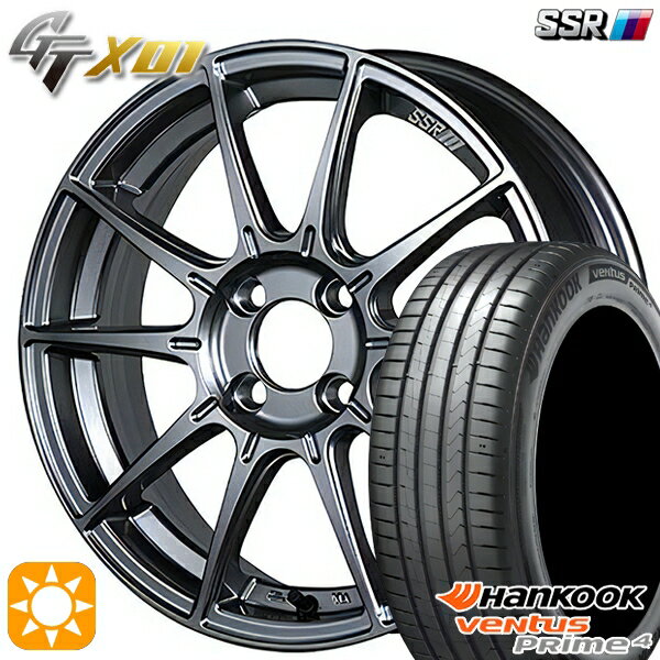 【取付対象】195/55R16 87V ハンコック veNtus PRime4 K135 SSR GTX01 ダークシルバー 16インチ 6.5J 4H100 サマータイヤホイールセット