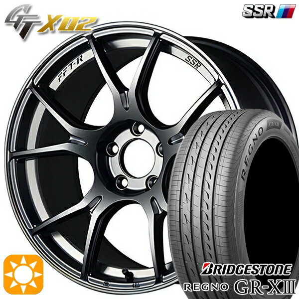 【取付対象】アクア クロスビー 175/60R16 82H ブリヂストン レグノ GR-X3 SSR GTX02 ダークシルバー 16インチ 6.5J 4H100 サマータイヤホイールセット