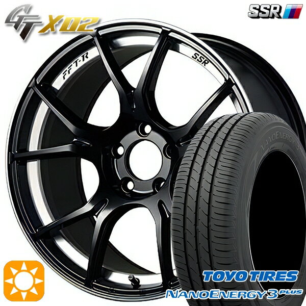 【取付対象】195/45R16 80W トーヨー ナノエナジー3プラス SSR GTX02 グロスブラック 16インチ 6.5J 4H100 サマータイヤホイールセット