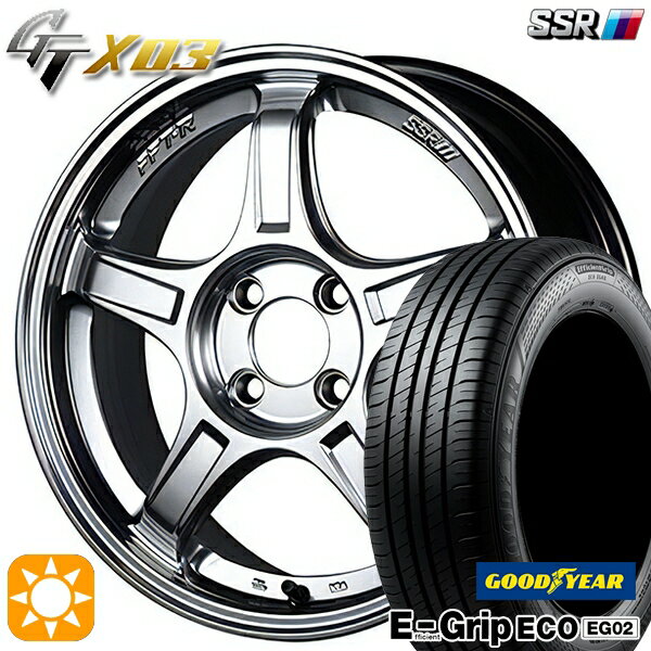 【取付対象】アクア クロスビー 185/55R16 83V グッドイヤー エフィシェントグリップ EG02 SSR GTX03 クロームシルバー 16インチ 6.5J 4H100 サマータイヤホイールセット