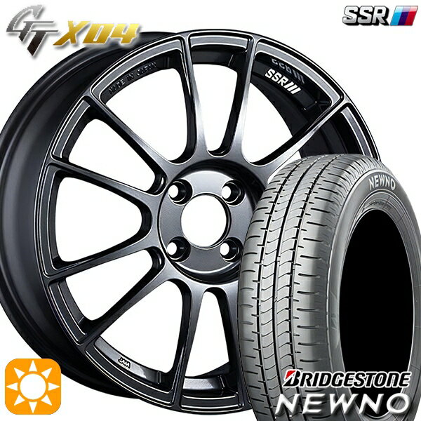 【取付対象】195/45R16 84V ブリヂストン ニューノ SSR GTX04 ダークガンメタ 16インチ 6.5J 4H100 サマータイヤホイールセット