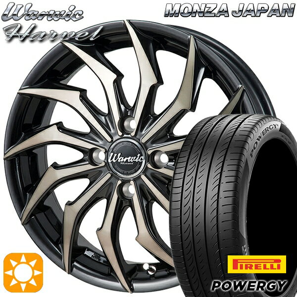 【取付対象】マツダ2 ノート 195/55R16 87V ピレリ パワジー モンツァ ワーウィック ハーベル 16インチ 6.0J 4H100 サマータイヤホイールセット