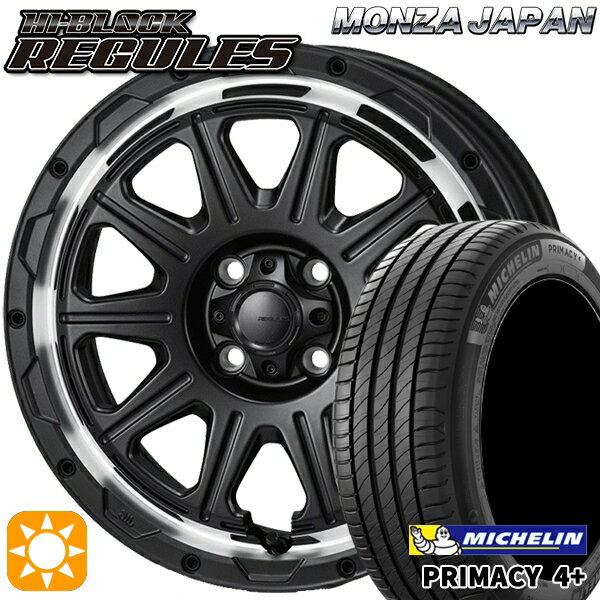 【取付対象】アクア ヤリス 195/50R16 88V XL ミシュラン プライマシー4プラス モンツァ ハイブロック レグルス サテンブラック/リムポリッシュ 16インチ 6.0J 4H100 サマータイヤホイールセット