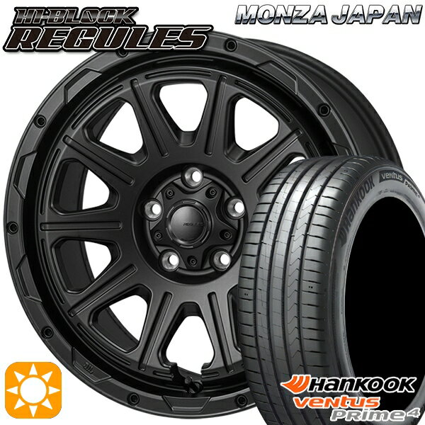 【取付対象】215/50R17 95W XL ハンコック veNtus PRime4 K135 モンツァ ハイブロック レグルス サテンブラック 17インチ 7.5J 5H114.3 サマータイヤホイールセット