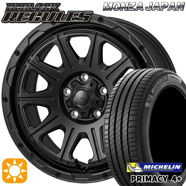 【取付対象】リーフ レヴォーグ 215/50R17 95W XL ミシュラン プライマシー4プラス モンツァ ハイブロック レグルス サテンブラック 17インチ 7.5J 5H114.3 サマータイヤホイールセット