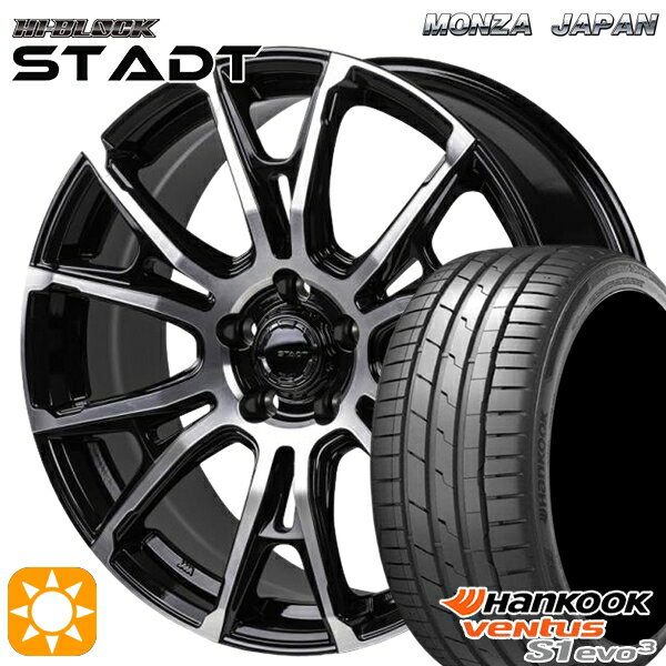 【取付対象】215/40R18 89Y XL ハンコック veNtus S1 evo3 K127 モンツァ ハイブロック シュタッド ブラックポリッシュ 18インチ 7.5J 5H114.3 サマータイヤホイールセット