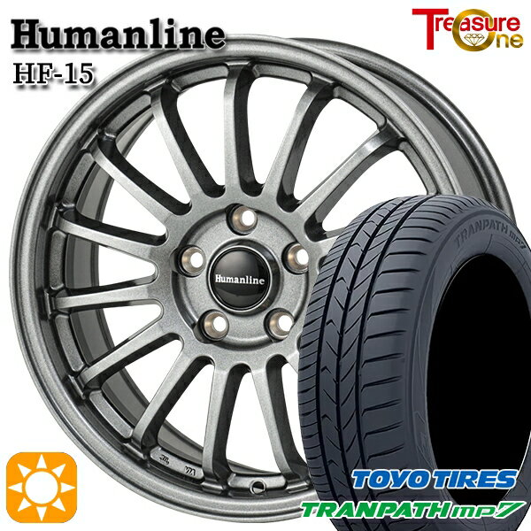【取付対象】エスティマ ヤリスクロス 215/60R16 95H トーヨー トランパス mp7 トレジャーワン ヒューマンライン HF15 ダークグレー 16インチ 6.5J 5H114.3 サマータイヤホイールセット