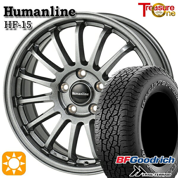 【取付対象】ハリアー エクストレイル 225/65R17 102T ORWL BFグッドリッチ トレールテレーン トレジャーワン ヒューマンライン HF15 ダークグレー 17インチ 7.0J 5H114.3 サマータイヤホイールセット
