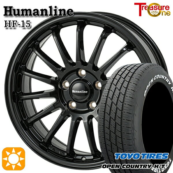 【取付対象】デリカD5 アウトランダー 225/55R18 98H トーヨー オープンカントリー H/T2 WL トレジャーワン ヒューマンライン HF15 ブラック 18インチ 7.0J 5H114.3 サマータイヤホイールセット