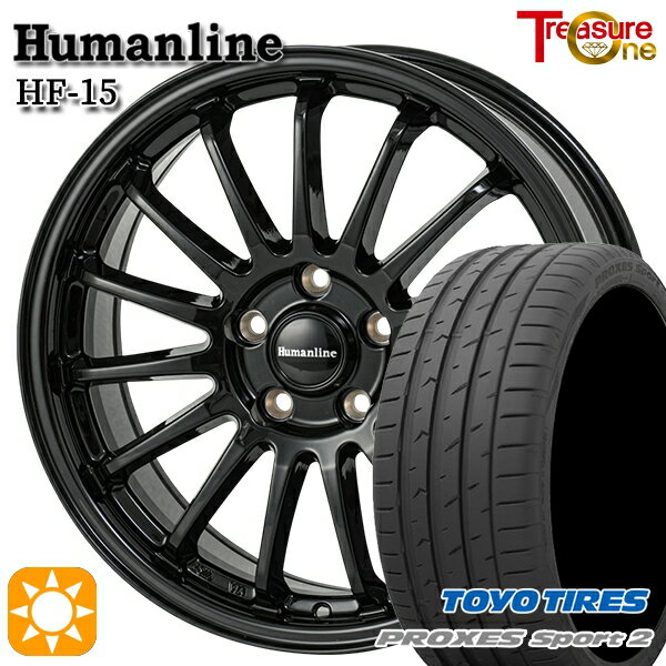 【取付対象】ジェイド アクセラ 225/40R18 92Y XL トーヨー プロクセススポーツ2 トレジャーワン ヒューマンライン HF15 ブラック 18インチ 7.0J 5H114.3 サマータイヤホイールセット