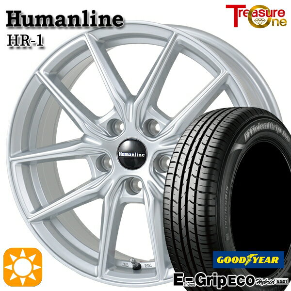 【取付対象】215/45R17 91W XL グッドイヤー エフィシェントグリップ エコ EG01 トレジャーワン ヒューマンライン HR1 シルバー 17インチ 7.0J 5H114.3 サマータイヤホイールセット