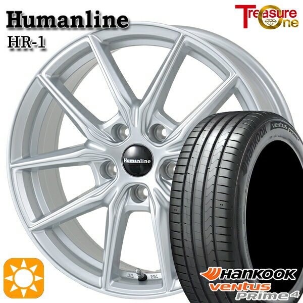 【取付対象】プリウスα ストリーム 205/60R16 96V XL ハンコック veNtus PRime4 K135 トレジャーワン ヒューマンライン HR1 シルバー 16インチ 6.5J 5H114.3 サマータイヤホイールセット