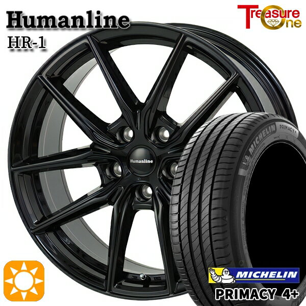 【取付対象】リーフ アクセラ 205/55R16 91V ミシュラン プライマシー4プラス トレジャーワン ヒューマンライン HR1 ブラック 16インチ 6.5J 5H114.3 サマータイヤホイールセット