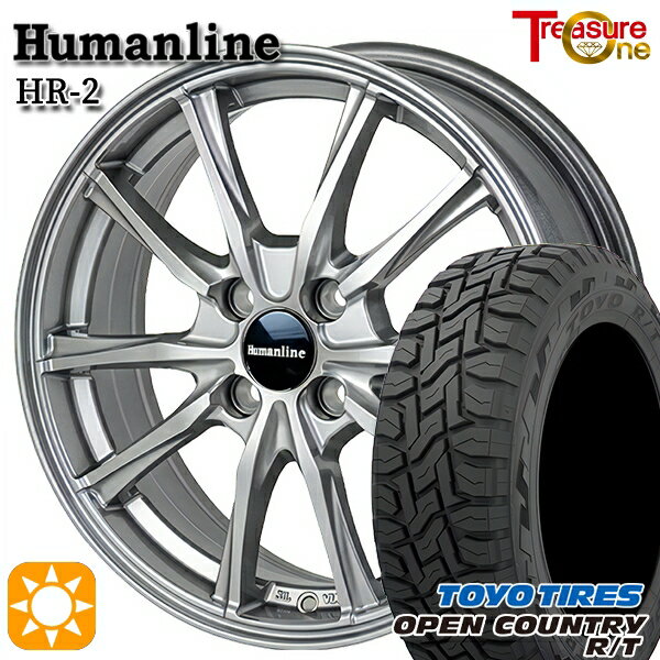 【取付対象】155/65R14 75Q トーヨー オープンカントリー R/T トレジャーワン ヒューマンライン HR2 ダークグレー 14インチ 4.5J 4H100 サマータイヤホイールセット