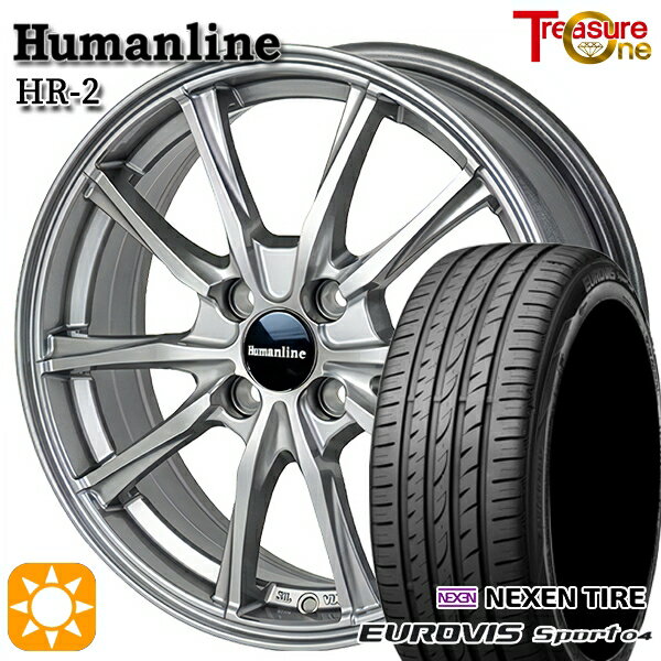 【取付対象】エブリィワゴン 165/60R14 75H ロードストーン ユーロビズ Sport 04 トレジャーワン ヒューマンライン HR2 ダークグレー 14インチ 4.5J 4H100 サマータイヤホイールセット