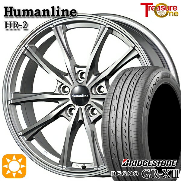 【取付対象】プリウスα ストリーム 205/60R16 92V ブリヂストン レグノ GR-X3 トレジャーワン ヒューマンライン HR2 ダークグレー 16インチ 6.5J 5H114.3 サマータイヤホイールセット
