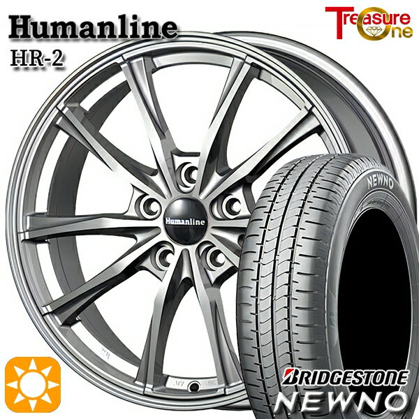 【取付対象】エスクァイア セレナ 195/65R15 91H ブリヂストン ニューノ トレジャーワン ヒューマンライン HR2 ダークグレー 15インチ 6.0J 5H114.3 サマータイヤホイールセット