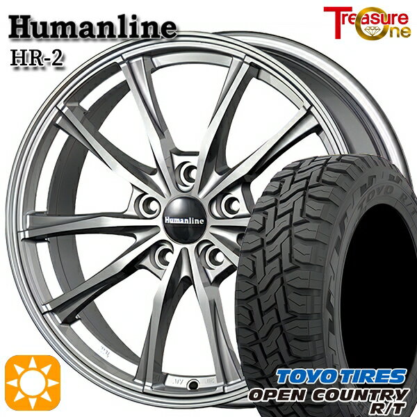 【取付対象】エクストレイル フォレスター 225/60R17 99Q トーヨー オープンカントリー R/T トレジャーワン ヒューマンライン HR2 ダークグレー 17インチ 7.0J 5H114.3 サマータイヤホイールセット