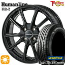 【取付対象】アクア デミオ 195/55R16 87V グッドイヤー エフィシェントグリップ エコ EG01 トレジャーワン ヒューマンライン HR2 ブラック 16インチ 6.0J 4H100 サマータイヤホイールセット