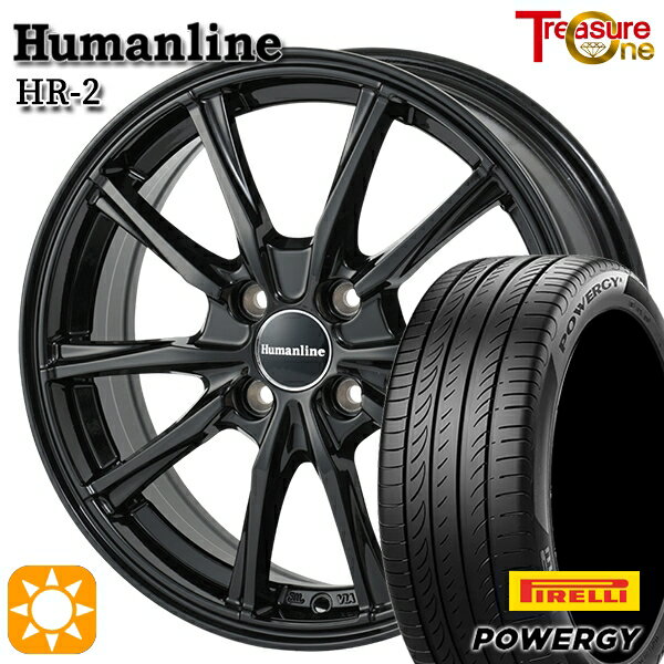 【取付対象】フィット アクア 185/60R15 84H ピレリ パワジー トレジャーワン ヒューマンライン HR2 ブラック 15インチ 5.5J 4H100 サマータイヤホイールセット