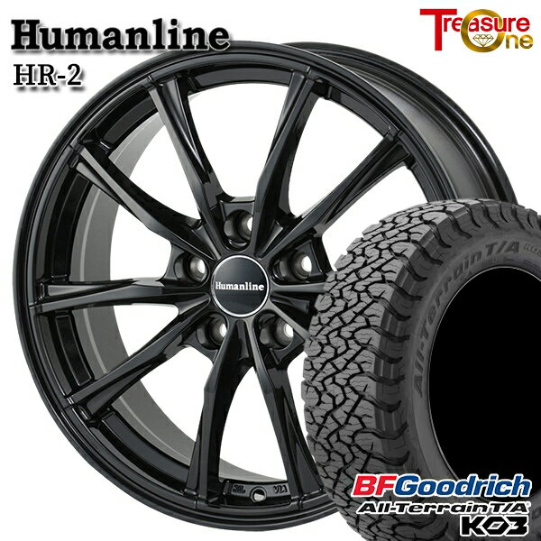 【取付対象】ハリアー エクストレイル 225/65R17 107/103S RBL BFグッドリッチ オールテレーン T/A KO3 トレジャーワン ヒューマンライン HR2 ブラック 17インチ 7.0J 5H114.3 サマータイヤホイールセット