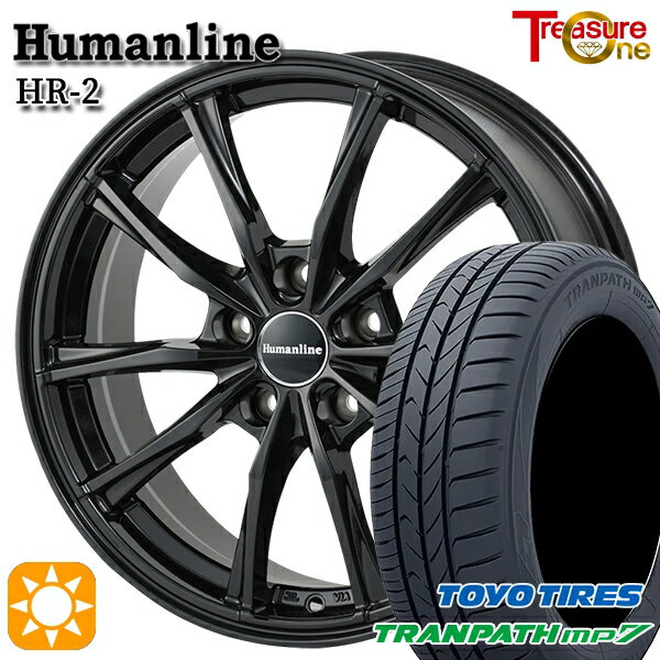 【取付対象】エスティマ ヤリスクロス 215/60R16 95H トーヨー トランパス mp7 トレジャーワン ヒューマンライン HR2 ブラック 16インチ 6.5J 5H114.3 サマータイヤホイールセット
