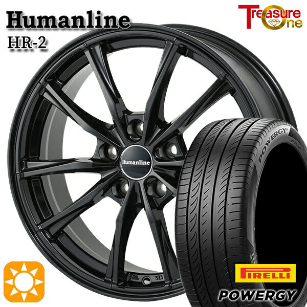 【取付対象】エスティマ ヤリスクロス 215/60R16 95H ピレリ パワジー トレジャーワン ヒューマンライン HR2 ブラック 16インチ 6.5J 5H114.3 サマータイヤホイールセット