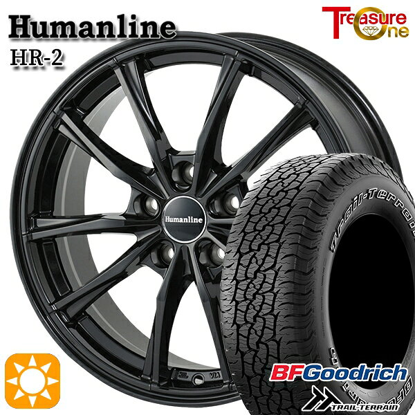 【取付対象】ハリアー エクストレイル 225/65R17 102T ORWL BFグッドリッチ トレールテレーン トレジャーワン ヒューマンライン HR2 ブラック 17インチ 7.0J 5H114.3 サマータイヤホイールセット