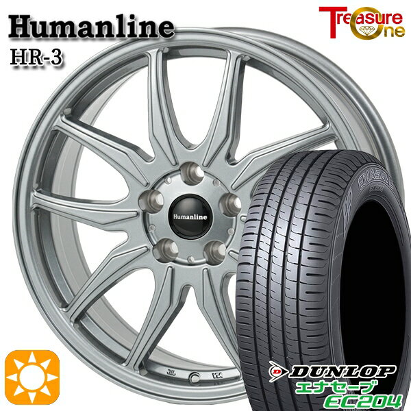【取付対象】エルグランド クロスロード 215/65R16 98H ダンロップ エナセーブ EC204 トレジャーワン ヒューマンライン HR3 ダークシルバー 16インチ 6.5J 5H114.3 サマータイヤホイールセット