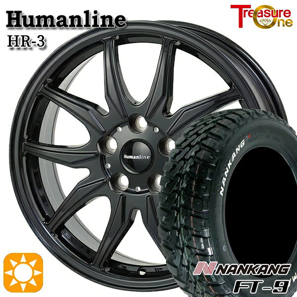 【取付対象】デリカD5 215/70R16 100T ナンカン FT-9 トレジャーワン ヒューマンライン HR3 ブラック 16インチ 6.5J 5H114.3 サマータイヤホイールセット