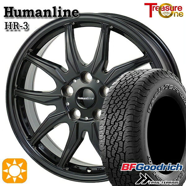 【取付対象】ハリアー エクストレイル 225/65R17 102T ORWL BFグッドリッチ トレールテレーン トレジャーワン ヒューマンライン HR3 ブラック 17インチ 7.0J 5H114.3 サマータイヤホイールセット