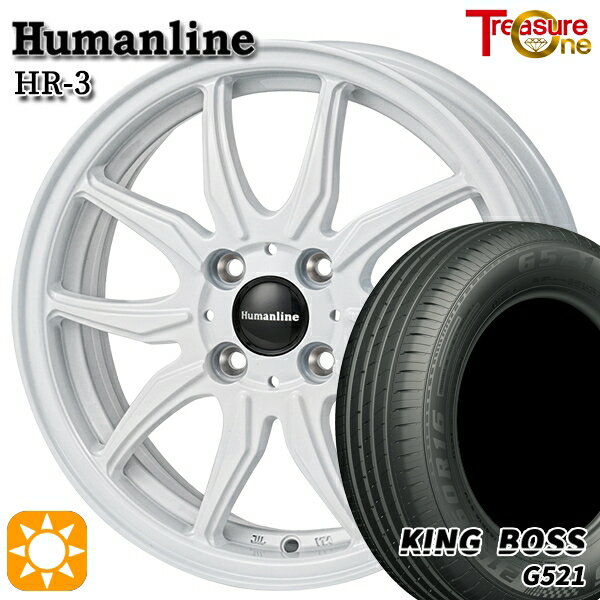 【取付対象】フィット アクア 185/60R15 84H キングボス G521 トレジャーワン ヒューマンライン HR3 ホワイト 15インチ 5.5J 4H100 サマータイヤホイールセット