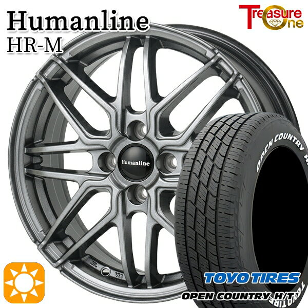 【取付対象】フィット アクア 185/60R15 84H トーヨー オープンカントリー H/T2 WL トレジャーワン ヒューマンライン HRM GM 15インチ 5.5J 4H100 サマータイヤホイールセット