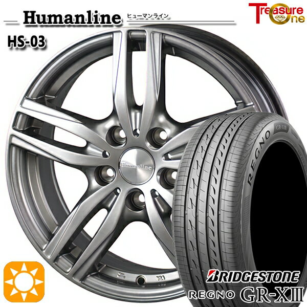 【取付対象】225/40R18 92W XL ブリヂストン レグノ GR-X3 トレジャーワン ヒューマンライン HS03 18インチ 7.0J 5H114.3 +55 サマータイヤホイールセット