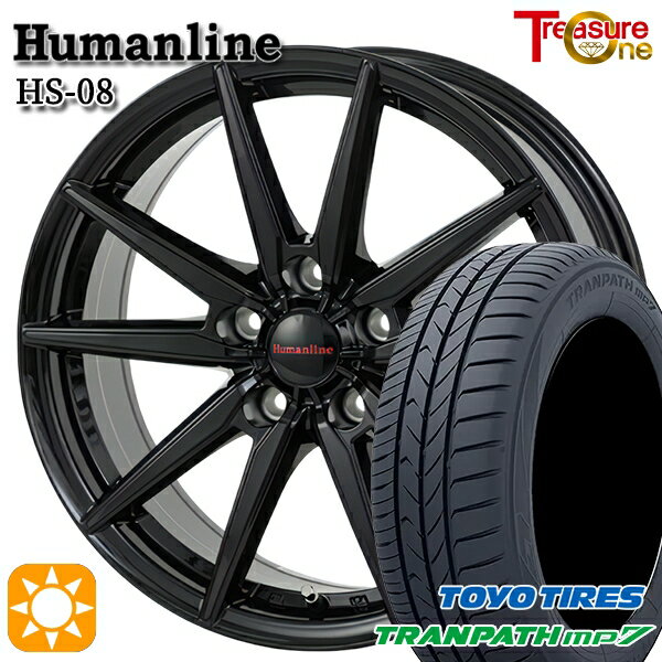 【取付対象】215/60R17 96H トーヨー トランパス mp7 トレジャーワン ヒューマンライン HS08 ブラック 17インチ 7.0J 5H114.3 サマータイヤホイールセット