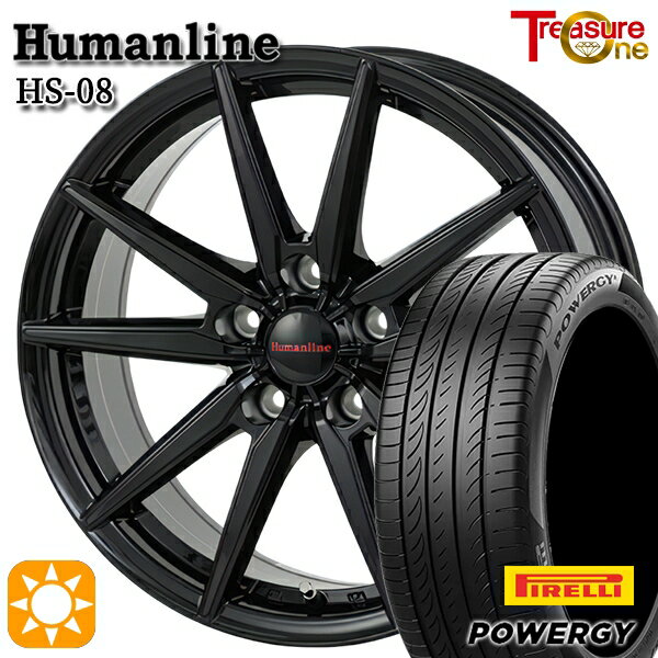 【取付対象】215/55R17 98W XL ピレリ パワジー トレジャーワン ヒューマンライン HS08 ブラック 17インチ 7.0J 5H114.3 サマータイヤホイールセット
