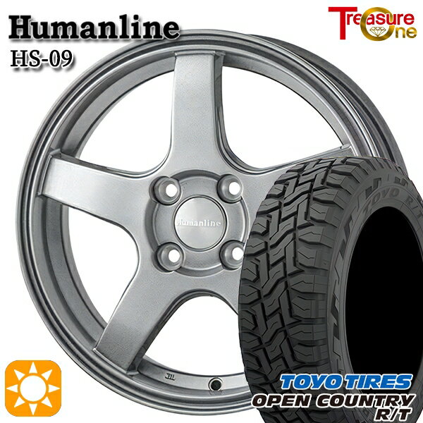 【取付対象】アクア クロスビー 175/60R16 82Q トーヨー オープンカントリー R/T トレジャーワン ヒューマンライン HS09 ダークグレー 16インチ 6.0J 4H100 サマータイヤホイールセット