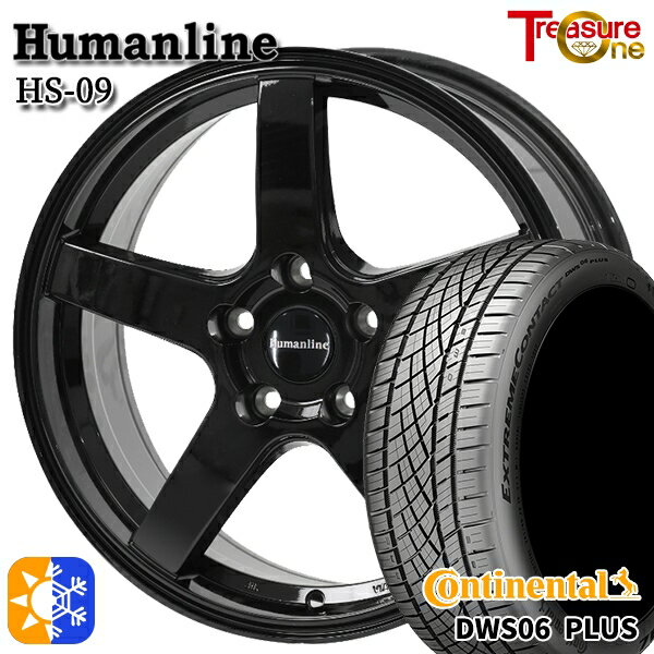 アクセラ アテンザ 215/45R18 93Y XL コンチネンタル DWS06+ トレジャーワン ヒューマンライン HS09 18インチ 7.0J 5H114.3 ブラック オールシーズンタイヤホイールセット
