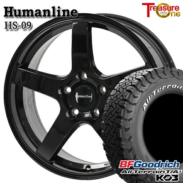 【取付対象】215/70R16 100/97S RWL BFグッドリッチ オールテレーン T/A KO3 トレジャーワン ヒューマンライン HS09 ブラック 16インチ 6.5J 5H114.3 サマータイヤホイールセット