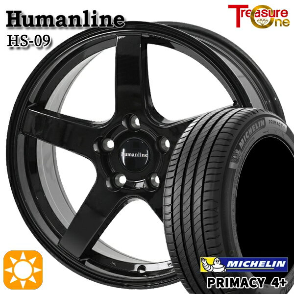 【取付対象】205/55R16 91V ミシュラン プライマシー4プラス トレジャーワン ヒューマンライン HS09 ブラック 16インチ 6.5J 5H100 サマータイヤホイールセット