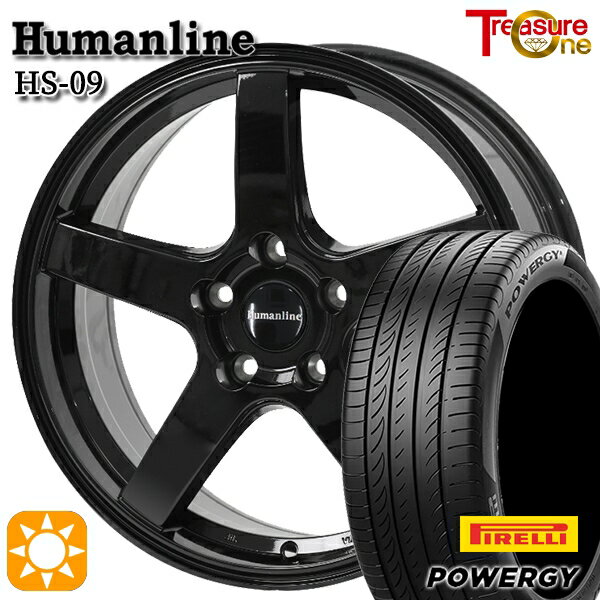 【取付対象】アイシス ノア 215/45R17 91W XL ピレリ パワジー トレジャーワン ヒューマンライン HS09 ブラック 17インチ 7.0J 5H114.3 サマータイヤホイールセット