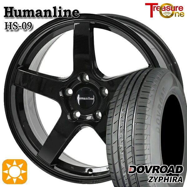 【取付対象】プリウスα ストリーム 205/60R16 92V DOVROAD ザイファイラ トレジャーワン ヒューマンライン HS09 ブラック 16インチ 6.5J 5H114.3 サマータイヤホイールセット
