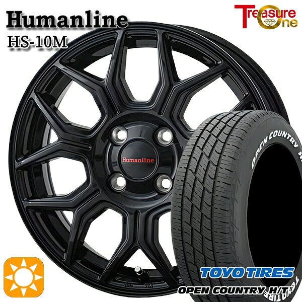 【取付対象】ライズ ロッキー 195/60R17 90H トーヨー オープンカントリー H/T2 WL トレジャーワン ヒューマンライン HS10M ブラック 17インチ 6.5J 4H100 サマータイヤホイールセット