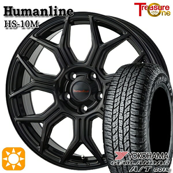 【取付対象】215/65R16 98H ヨコハマ ジオランダーA/T G015 トレジャーワン ヒューマンライン HS10M ブラック 16インチ 6.5J 5H114.3 サマータイヤホイールセット