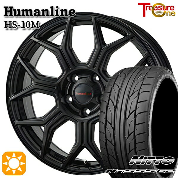 最大2,000円OFFクーポン★215/40R18 89W XL ニットー NT555 G2 トレジャーワン ヒューマンライン HS10M ブラック 18インチ 7.0J 5H100 サマータイヤホイールセット