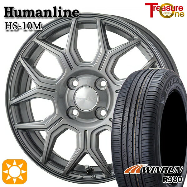【取付対象】175/65R14 82T ウィンラン R380 トレジャーワン ヒューマンライン HS10M　ダークグレー 14インチ 5.5J 4H100 サマータイヤホイールセット