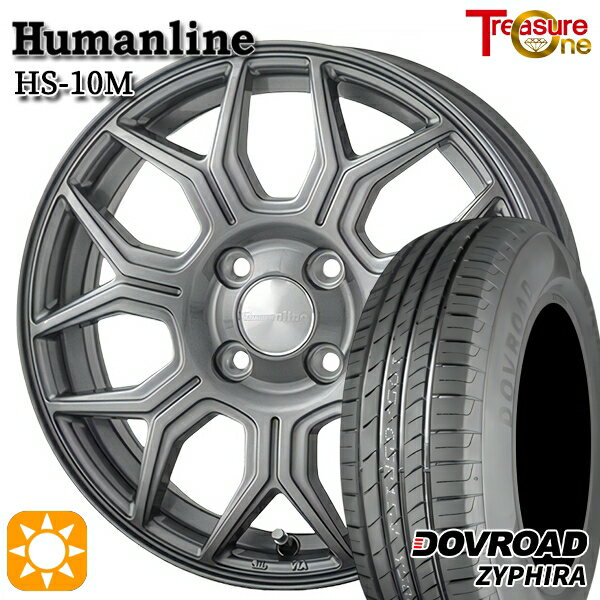 【取付対象】N-BOX ウェイク 165/55R15 75V DOVROAD ザイファイラ トレジャーワン ヒューマンライン HS10M ダークグレー 15インチ 5.0J 4H100 サマータイヤホイールセット